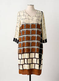 Robe mi-longue coupe fluide manches 3/4 beige MERI & ESCA femme