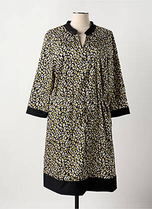 Robe mi-longue coupe fluide manches 3/4 noir FRED SABATIER femme
