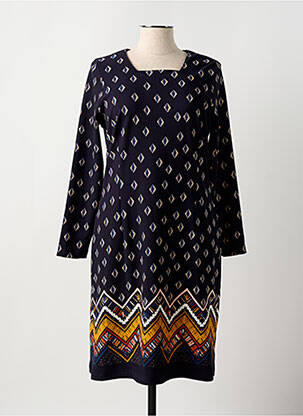Robe mi-longue manches longues manches longues noir GUY DUBOUIS femme