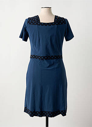 Robe mi-longue manches courtes manches courtes bleu MERI & ESCA femme