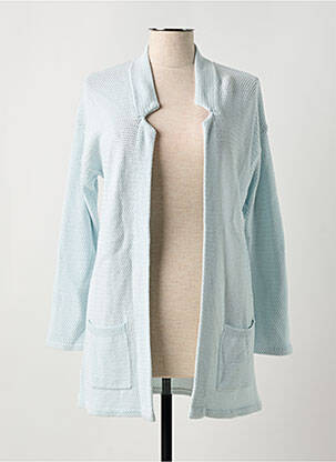 Gilet manches longues stretch bleu MARBLE femme