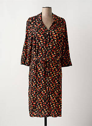 Robe mi-longue manches 3/4 manches 3/4 noir CONCEPT K femme