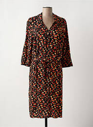 Robe mi-longue manches 3/4 manches 3/4 noir CONCEPT K femme