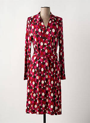 Robe mi-longue manches longues manches longues rouge SURKANA femme