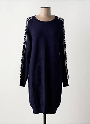 Robe pull resserrée sur le bas manches longues bleu DELAHAYE femme