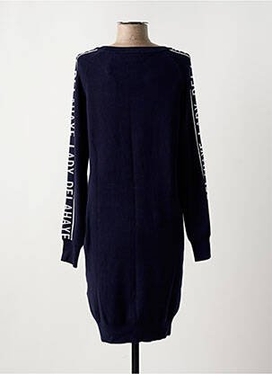 Robe pull resserrée sur le bas manches longues bleu DELAHAYE femme