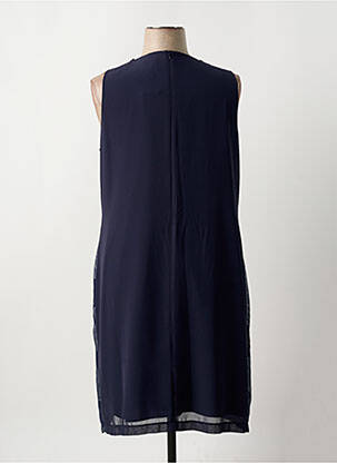 Robe mi-longue imprimé fleurs sans manche bleu GUY DUBOUIS femme