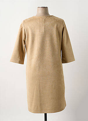 Robe mi-longue manches 3/4 manches 3/4 beige PLURIELLES femme