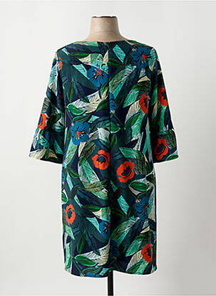 Robe mi-longue coupe fluide manches 3/4 bleu JULIE GUERLANDE femme