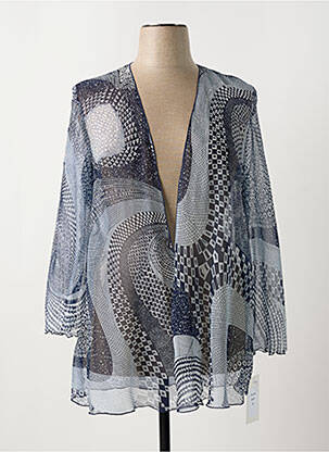 Gilet manches longues manches 3/4 bleu JEAN DELFIN femme