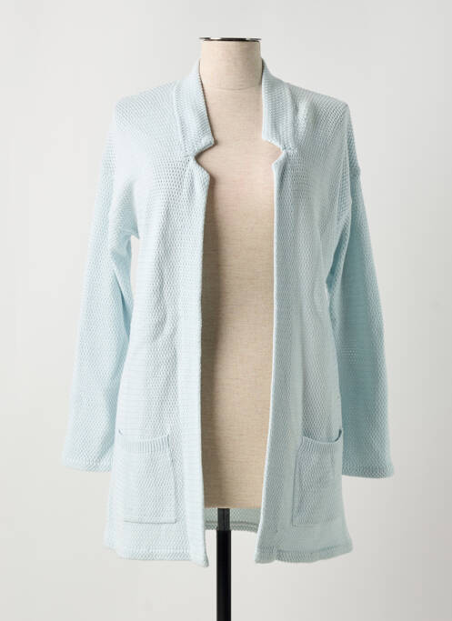 Gilet manches longues stretch bleu MARBLE femme