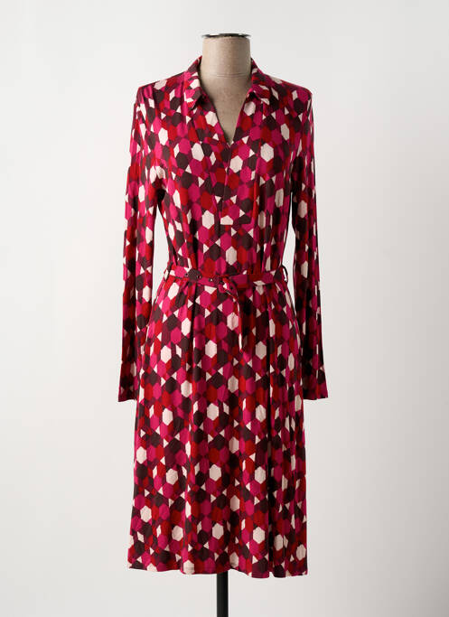 Robe mi-longue manches longues manches longues rouge SURKANA femme