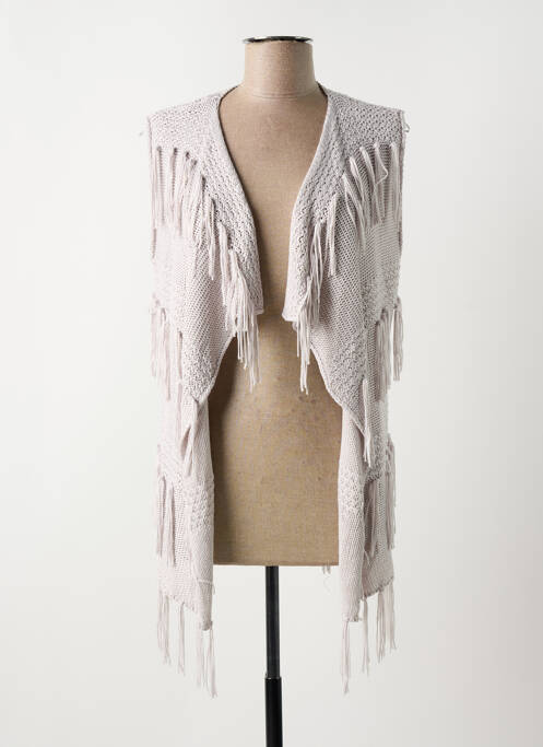 Gilet sans manche maille souple et aérée gris MARBLE femme