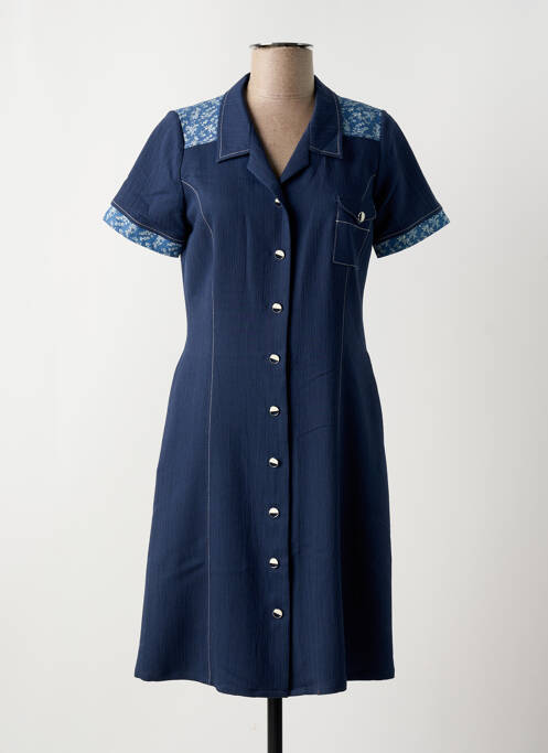 Robe mi-longue bleu GUY DUBOUIS pour femme