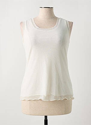 Débardeur stretch sans manche blanc TELMAIL femme