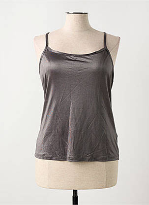 Top coupe cintrée sans manche gris FRED SABATIER femme