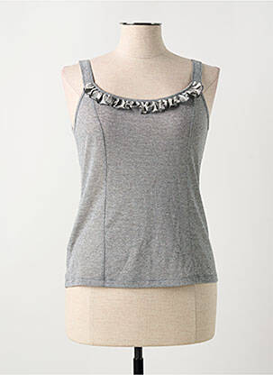 Débardeur stretch sans manche gris MERI & ESCA femme