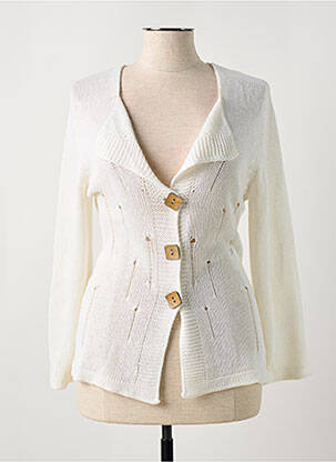 Gilet manches longues coupe cintrée blanc MARBLE femme