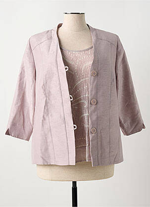 Twin-set col rond gris IMPULSION femme
