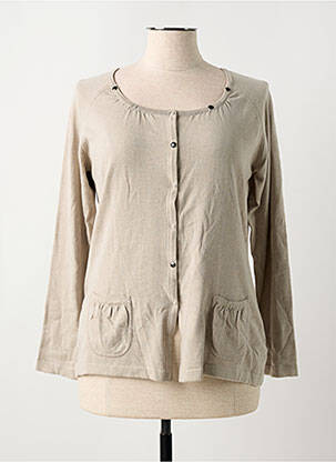 Gilet manches longues col rond beige TELMAIL femme