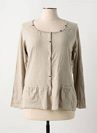 Gilet manches longues coupe cintrée beige TELMAIL femme