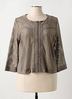Veste casual col rond marron JEAN DELFIN femme