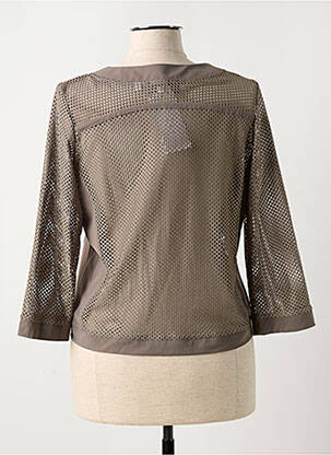 Veste casual col rond marron JEAN DELFIN femme