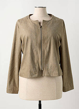 Veste casual col rond marron JEAN GABRIEL femme