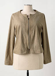 Veste casual col rond marron JEAN GABRIEL femme