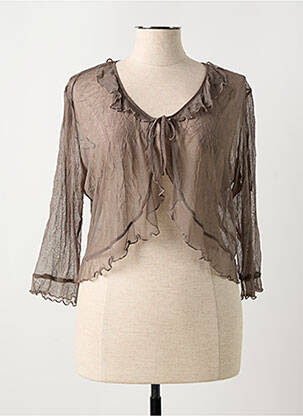 Boléro légère et transparente marron GUY DUBOUIS femme