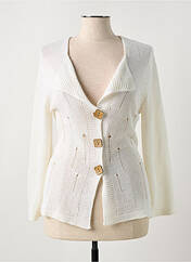 Gilet manches longues blanc MARBLE pour femme seconde vue