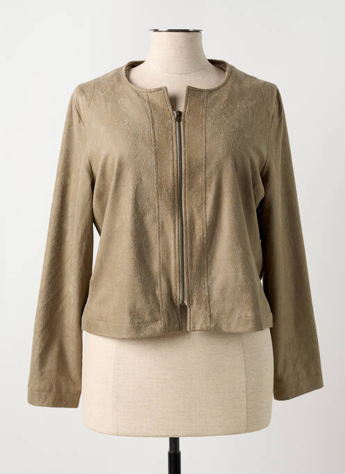 Veste casual col rond marron JEAN GABRIEL femme