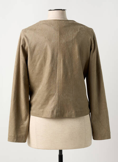 Veste casual col rond marron JEAN GABRIEL femme