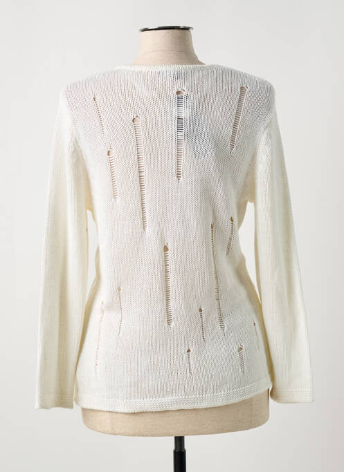 Gilet manches longues blanc MARBLE femme