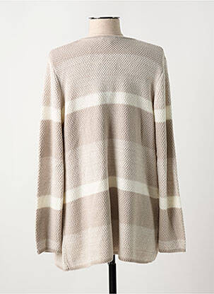 Gilet manches longues col rond beige MARBLE femme