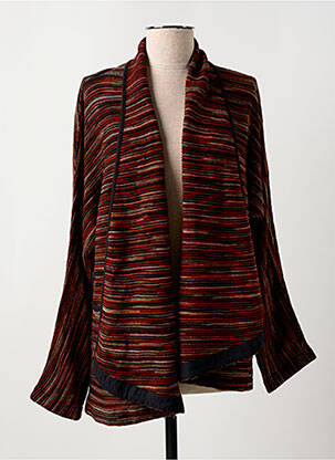 Gilet manches longues maille tricot rouge AGATHE & LOUISE femme