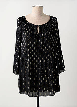 Blouse imprimé fantaisie manches longues noir VIE NOCTURNE femme