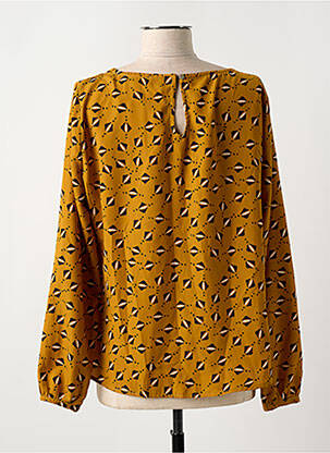 Blouse imprimé fantaisie manches longues jaune HALOGENE femme