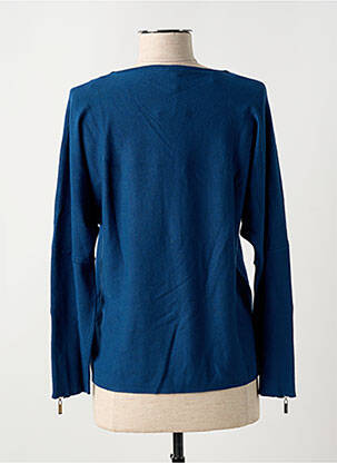 Pull coupe cintrée manches longues bleu MARBLE femme