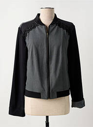 Veste casual col rond gris AGATHE & LOUISE femme