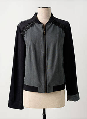 Veste casual col rond gris AGATHE & LOUISE femme