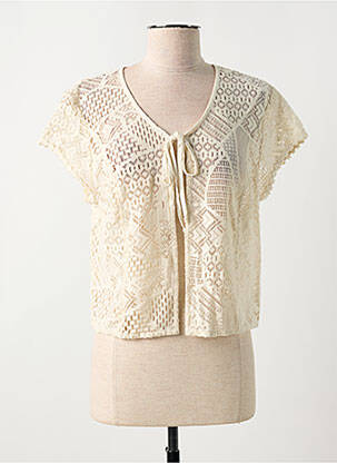 Gilet manches courtes col v blanc JAC JAC femme