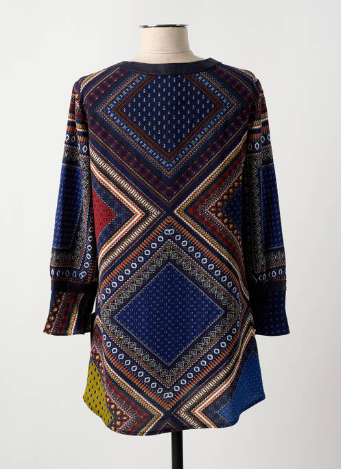 Blouse imprimé fantaisie manches longues bleu JEAN DELFIN femme