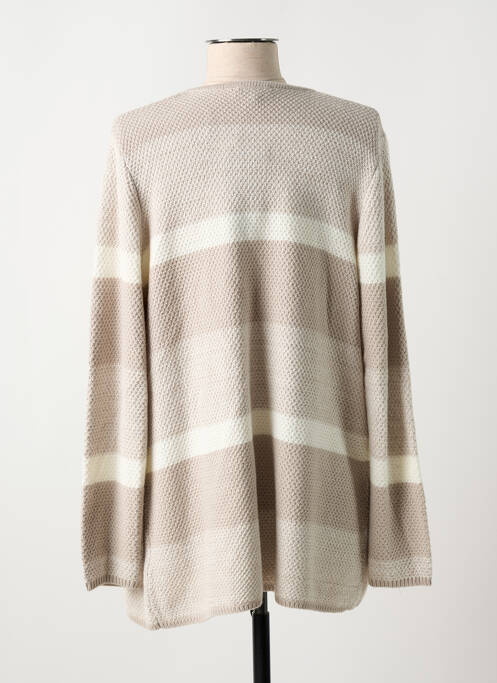 Gilet manches longues maille tricot beige MARBLE femme