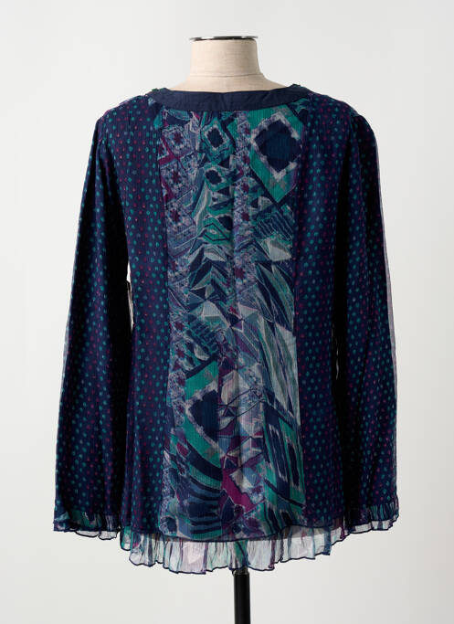 Blouse imprimé fantaisie manches longues bleu JAC JAC femme