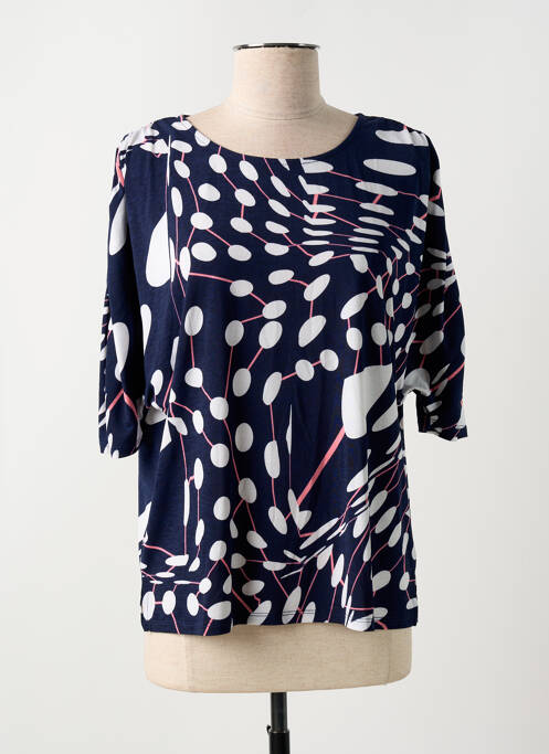 T-shirt imprimé fantaisie manches 3/4 bleu MARBLE femme