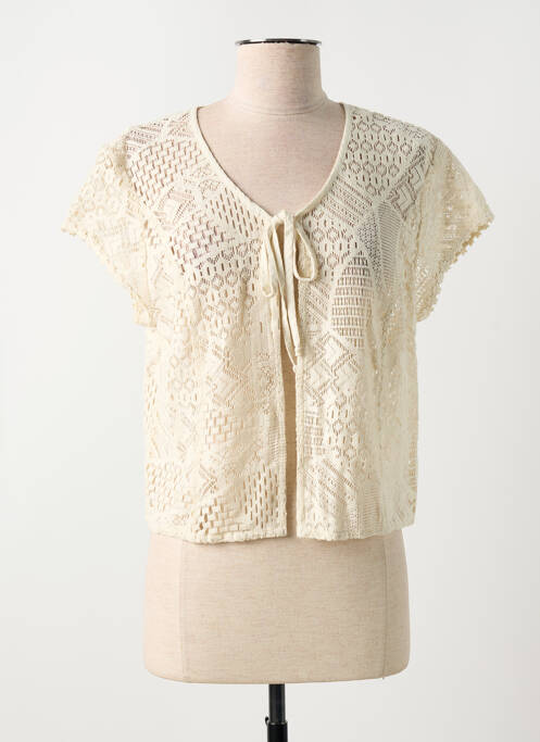 Gilet manches courtes col v blanc JAC JAC femme