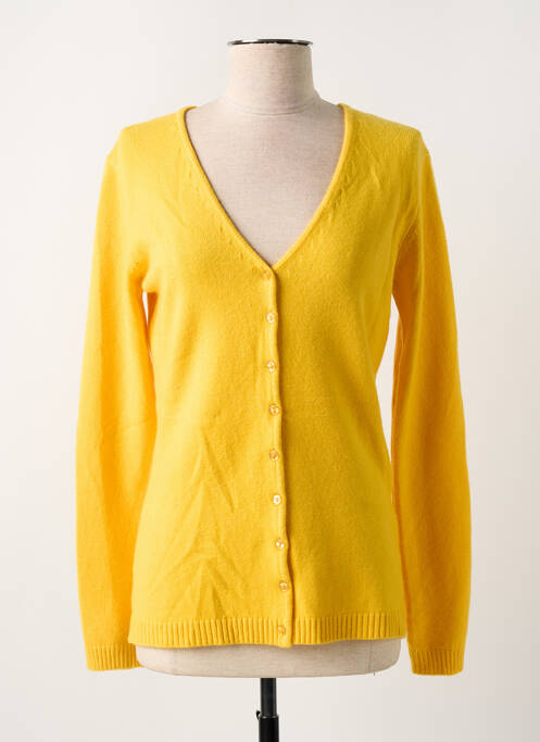 Gilet manches longues jaune COULEURS DU TEMPS pour femme