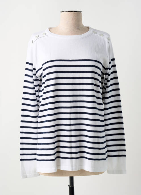 Pull col rond manches longues blanc MERI & ESCA femme