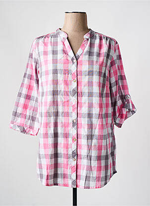 Chemisier coupe droite manches 3/4 rose AGATHE & LOUISE femme